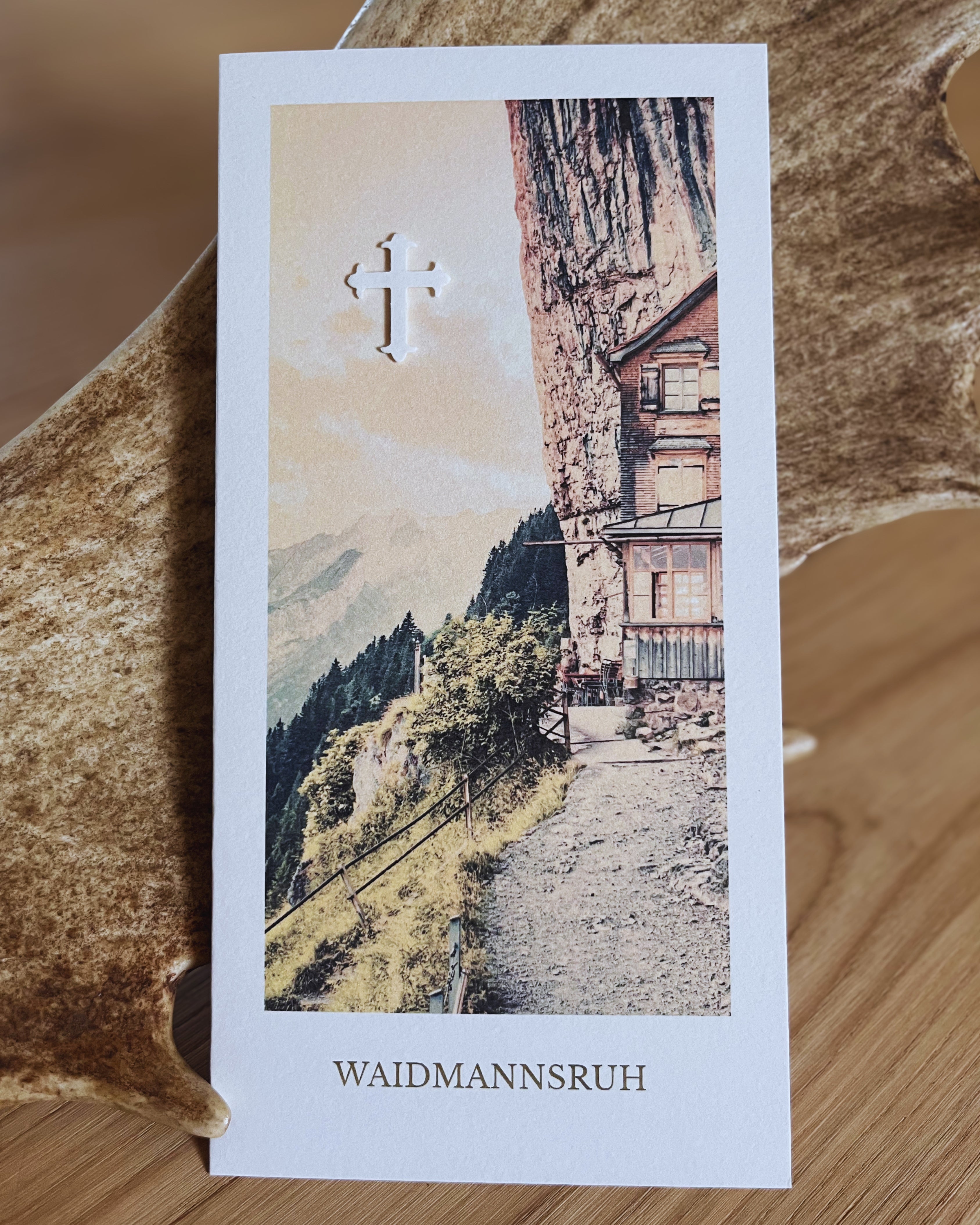 2 x KONDOLENZKARTE / BEILEIDSKARTE FÜR JÄGER - "WAIDMANNSRUH" MIT COUVERTS